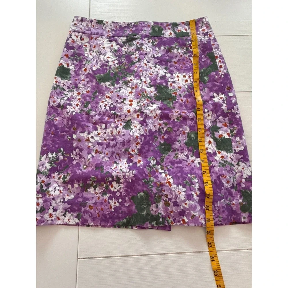 J.Crew Purple Floral Skirt‎ Womens 4 Cotton Mini A-Line Spring